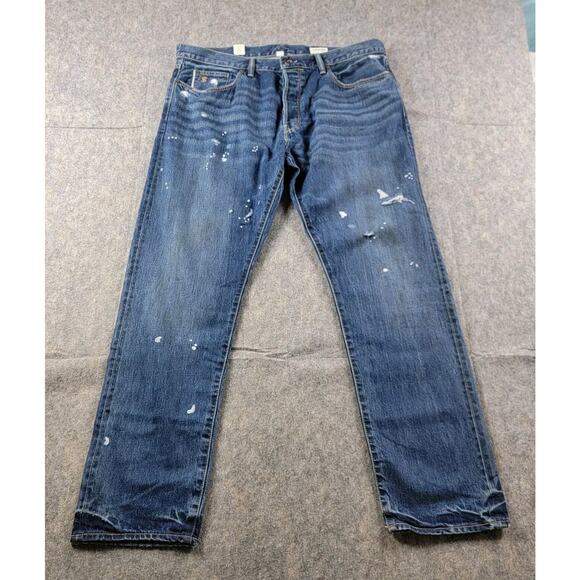 Todd Snyder Slim Fit Paint Destroyed Selvedge Denim Jean Indigo 38x32 NWT - Picture 1 of 16